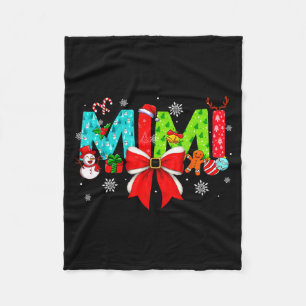 Christmas Mimi Coquette Bow Mimi Christmas T Shirt Fleece Blanket