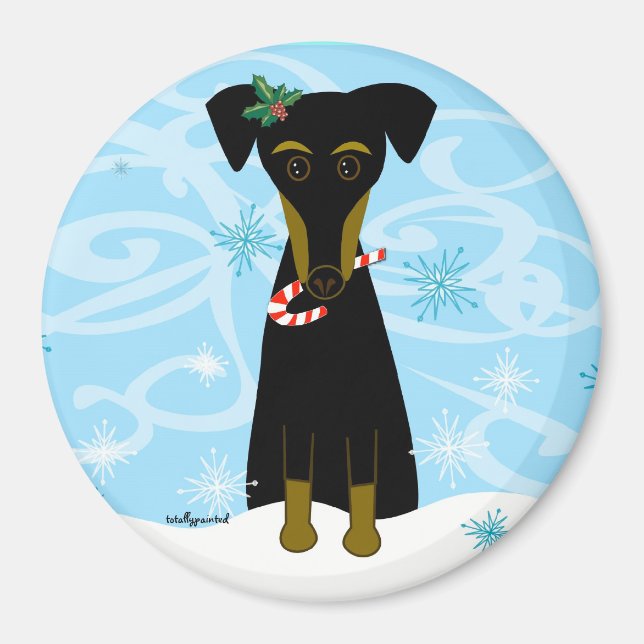 Christmas Min Pin Magnet (Front)