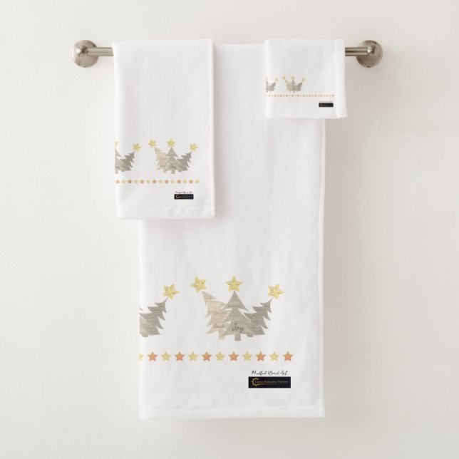Christmas Mindful Word Art Bath Towels  (Insitu)