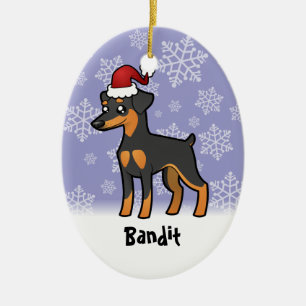 Christmas Miniature Pinscher / Manchester Terrier Ceramic Tree Decoration