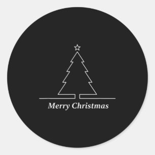 Christmas Minimal Merry Christmas Xmas Holiday  Classic Round Sticker