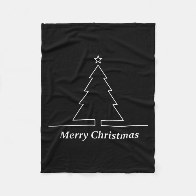 Christmas Minimal Merry Christmas Xmas Holiday  Fleece Blanket (Front)