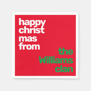 Christmas minimal simple modern party paper red  napkin