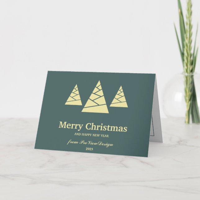 Christmas minimalis tree mint turquoise & vanilla holiday card (Front)