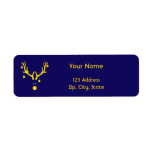 Christmas minimalist modern reindeer gold blue