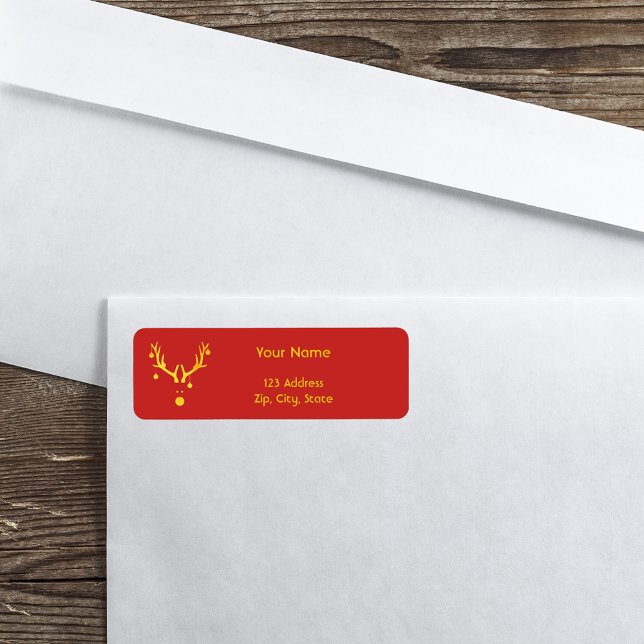 Christmas minimalist modern reindeer gold red (Creator Uploaded)