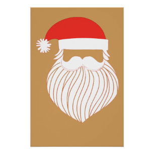 Christmas Minimalist Modern Santa Poster