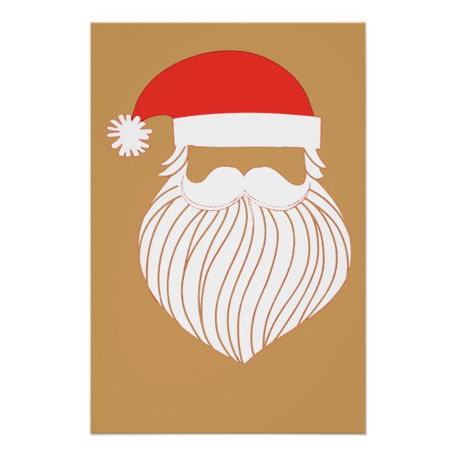 Christmas Minimalist Modern Santa Poster (Front)