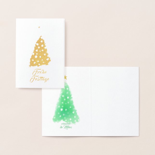 Christmas Minimalistic Gold Green Cards (Display)