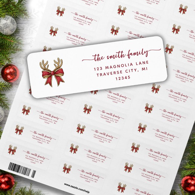 Christmas minmalist reindeer return address labels (Creator Uploaded)