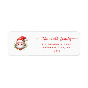 Christmas minmalist santa return address labels