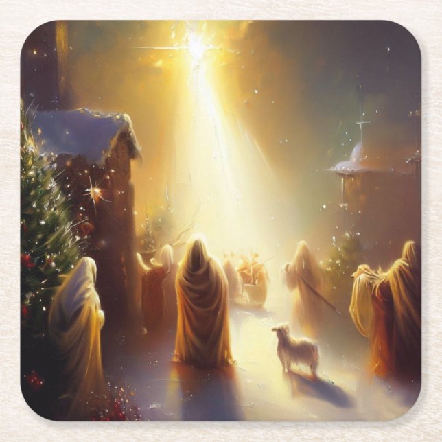Christmas Miracle 1 Square Paper Coaster (Front)