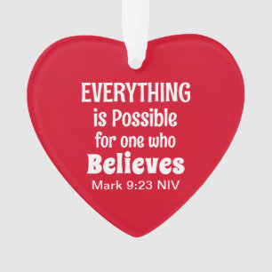 Christmas Miracle Bible Verse Christian Faith Red  Ornament