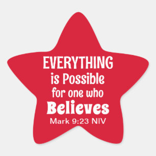 Christmas Miracle Bible Verse Christian Faith Red  Star Sticker