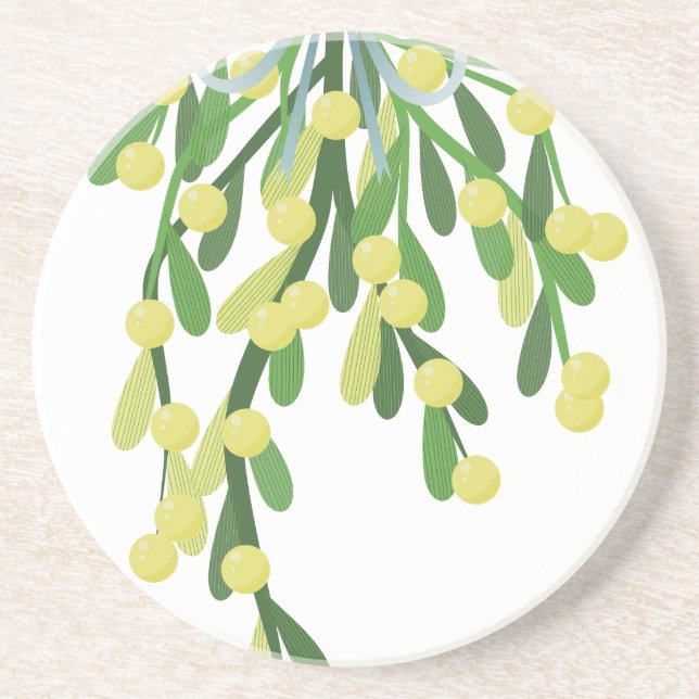 christmas mistletoe coaster (Front)