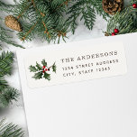 Christmas Mistletoe Family Name Return Address<br><div class="desc">Custom designed return address labels featuring Christmas mistletoe and red berries design.</div>