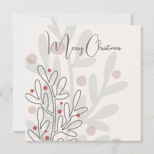 Christmas mistletoe floral art holiday card