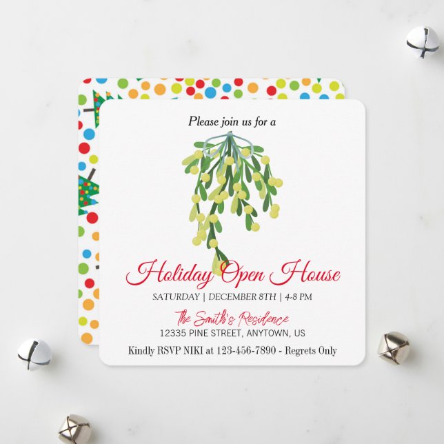 Christmas mistletoe holiday card (Front/Back In Situ)