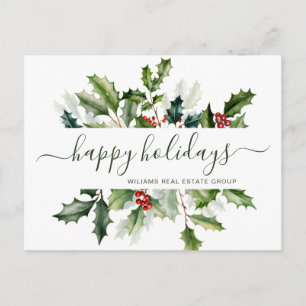 Christmas Mistletoe Holiday Corporate Greeting Postcard