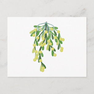 christmas mistletoe holiday postcard