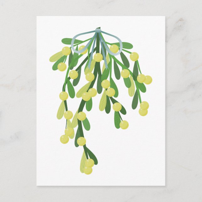 christmas mistletoe holiday postcard (Front)