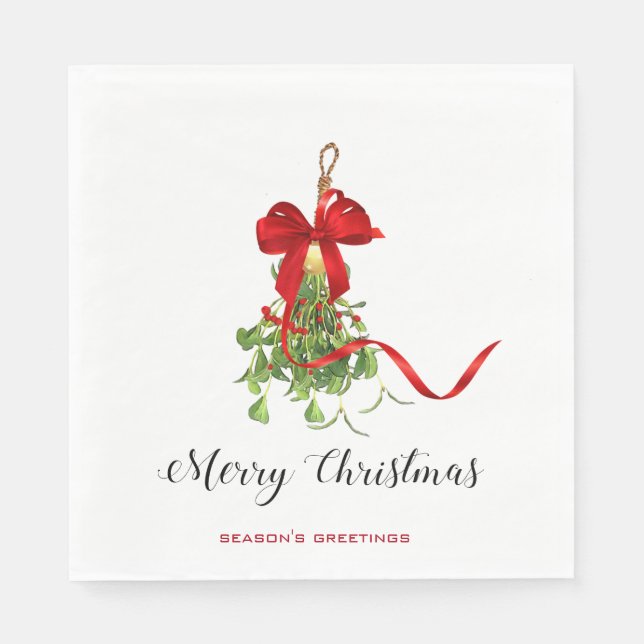 Christmas Mistletoe Napkin (Front)