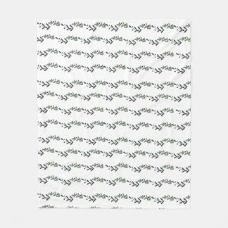 Christmas Mistletoe Pattern - Green Holly Berry Fleece Blanket