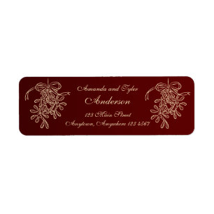 Christmas Mistletoe Red Return Address