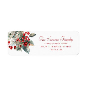 Christmas Mistletoe Return Address Labels