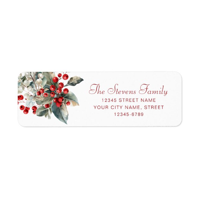 Christmas Mistletoe Return Address Labels (Front)