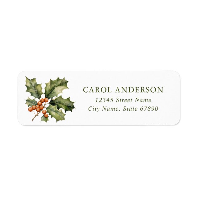 Christmas Mistletoe Return Address Labels (Front)