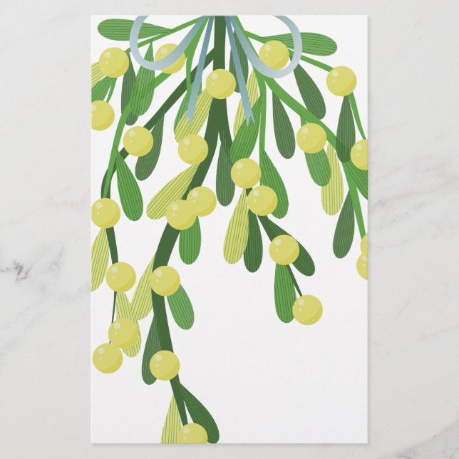christmas mistletoe stationery (Front)