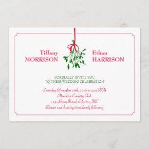 Christmas Mistletoe Wedding Invitation