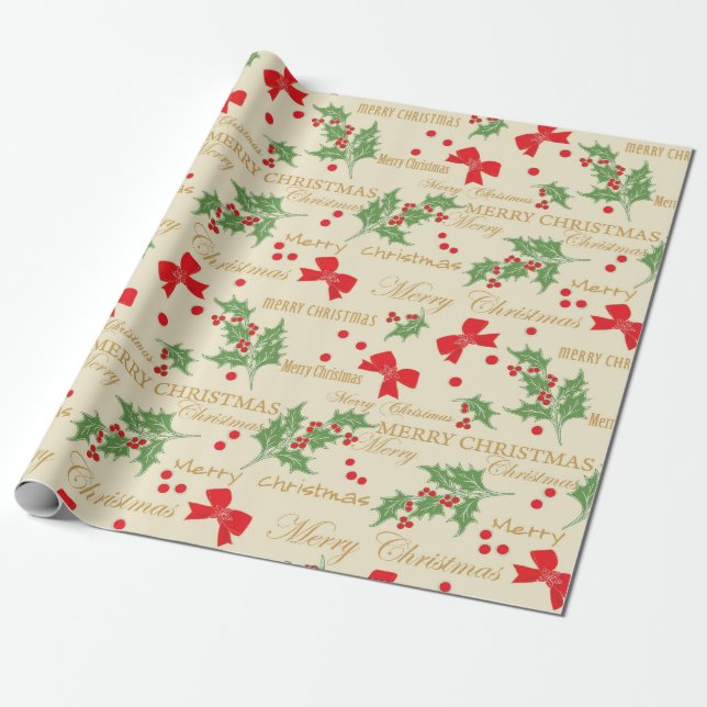 "Christmas mistletoes" Wrapping Paper (Unrolled)