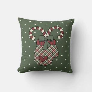 Christmas Mitten Throw Pillow