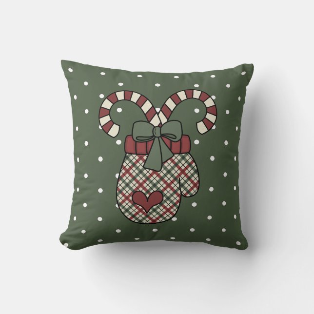 Christmas Mitten Throw Pillow (Front)