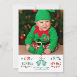 Christmas Mittens Holiday Photo Card