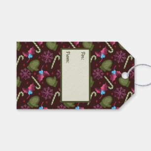 Christmas Mittens, Snowflakes, Peppermint Sticks Gift Tags