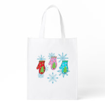 Christmas mittens_white Flat Holiday Card