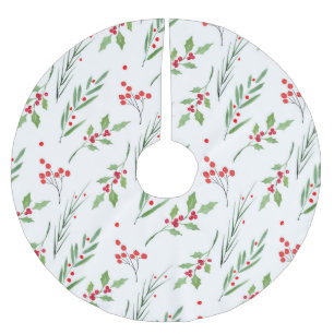 Christmas Mixed Botanical Pattern   Apron Brushed Polyester Tree Skirt