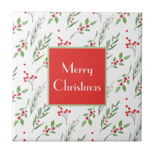 Christmas Mixed Botanical Pattern  Tile