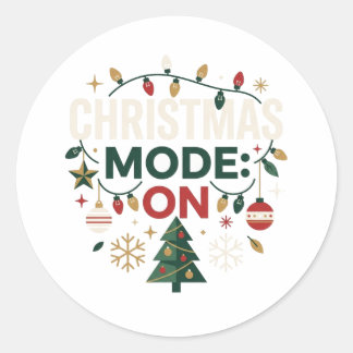 Christmas Mode ON Modern Holiday Sticker