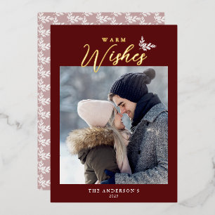 Christmas Modern Calligraphy Photo Red Gold