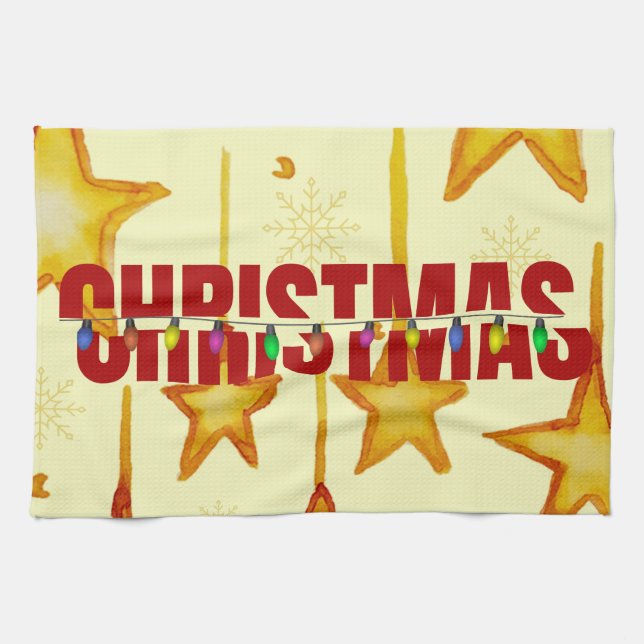 Christmas Modern Cool Christmas Tea Towel (Horizontal)