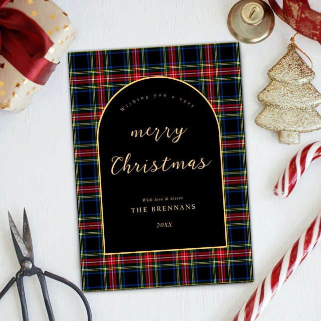 Christmas Modern Elegant Festive Tartan Holiday Card (Christmas Modern Elegant Festive Tartan Holiday Card)