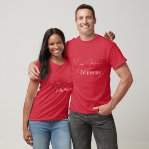 Christmas Modern Family Red Merry Christmas T-Shirt