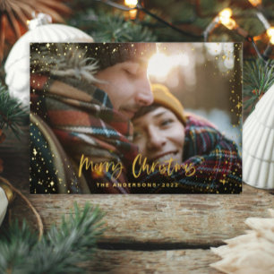 Christmas modern minimal photo script star black