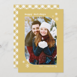 Christmas Modern Minimalist Gold Photo Card