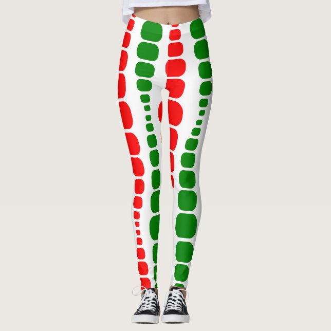 Christmas Modern Rectangles  Leggings (Front)