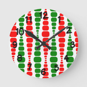 Christmas Modern Rectangles  Round Clock